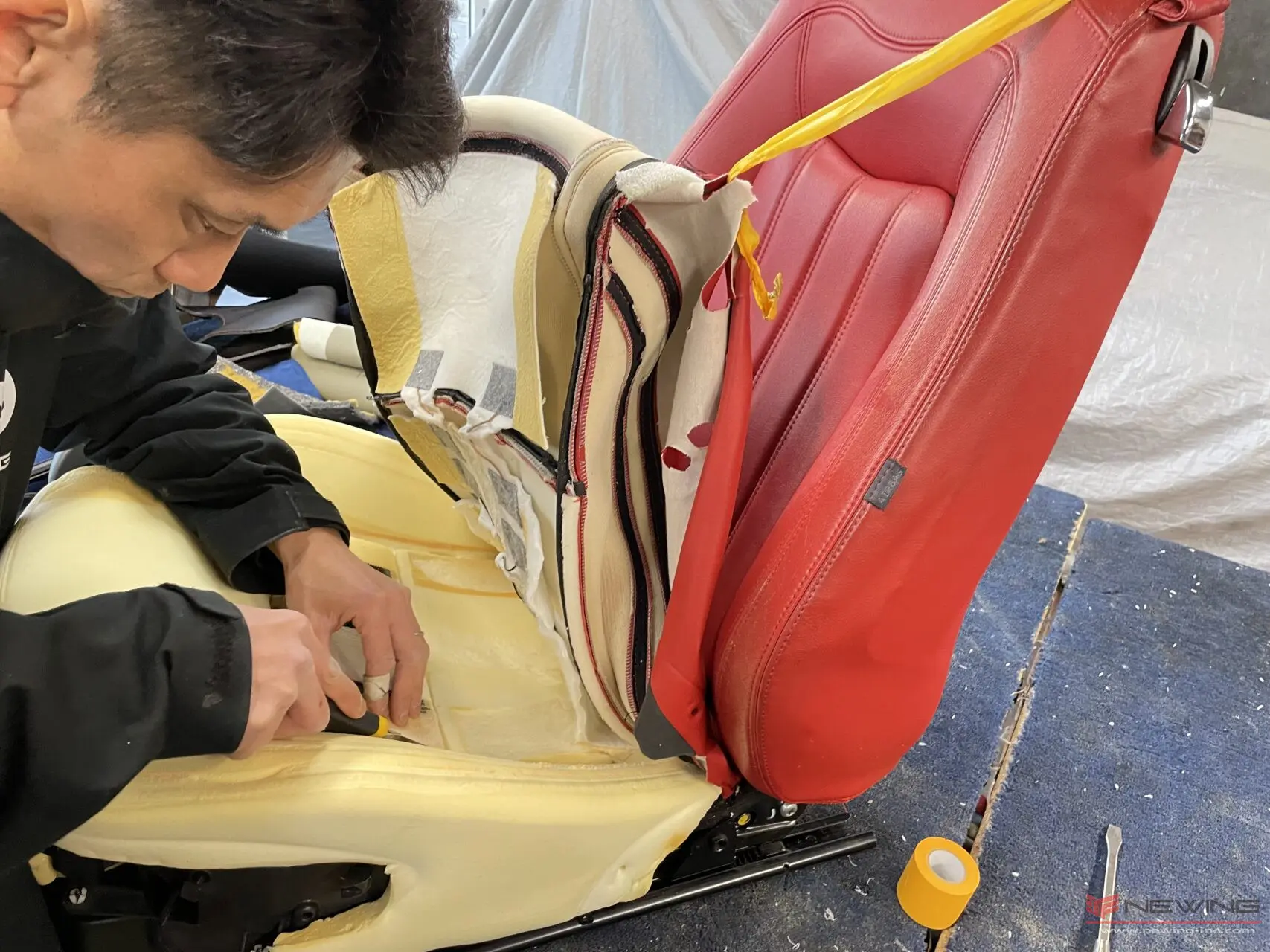 マセラティ】NEWINGオリジナル エアークッション(高反発素材)で座面の